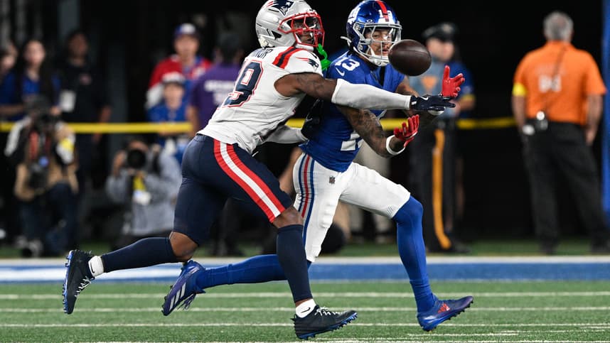 NFL: New England Patriots at New York Giants, jalin hyatt