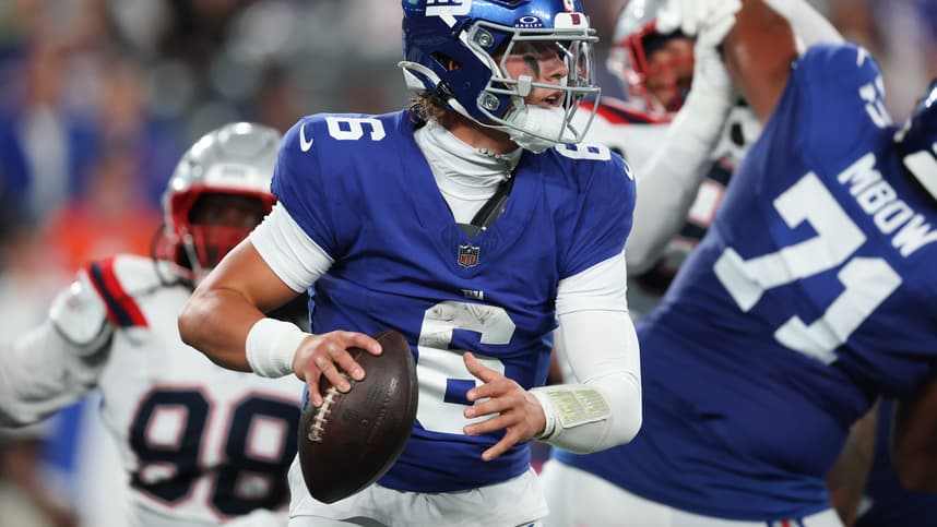 NFL: New England Patriots at New York Giants, jaxson dart