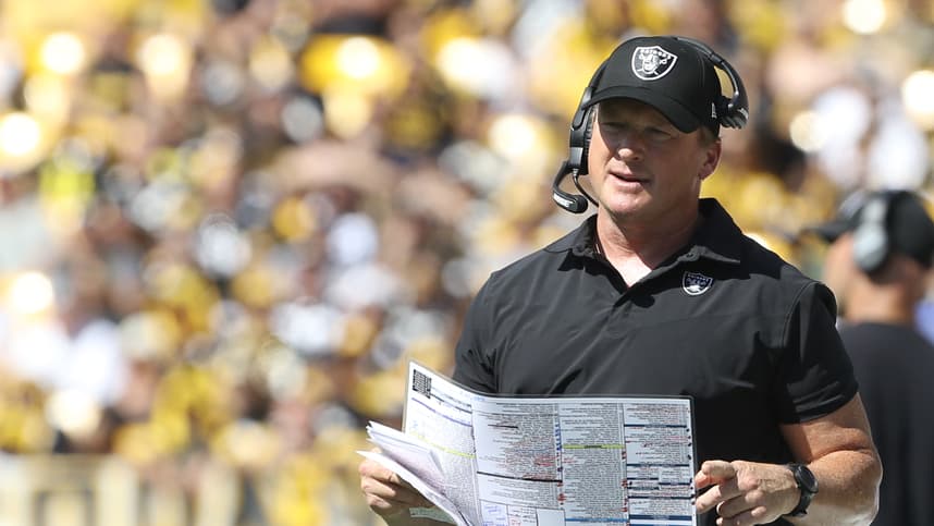Jon Gruden, Giants, NFL: Las Vegas Raiders at Pittsburgh Steelers