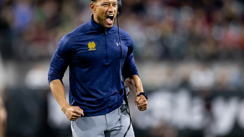 Marcus Freeman, giants, NCAA Football: Gator Bowl-South Carolina at Notre Dame
