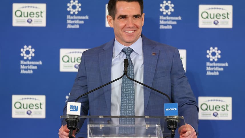 John Harbaugh at his introductory press conference as Giants head coach