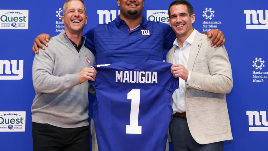 Francisco Mauigoa, NFL: New York Giants Draft Press Conference