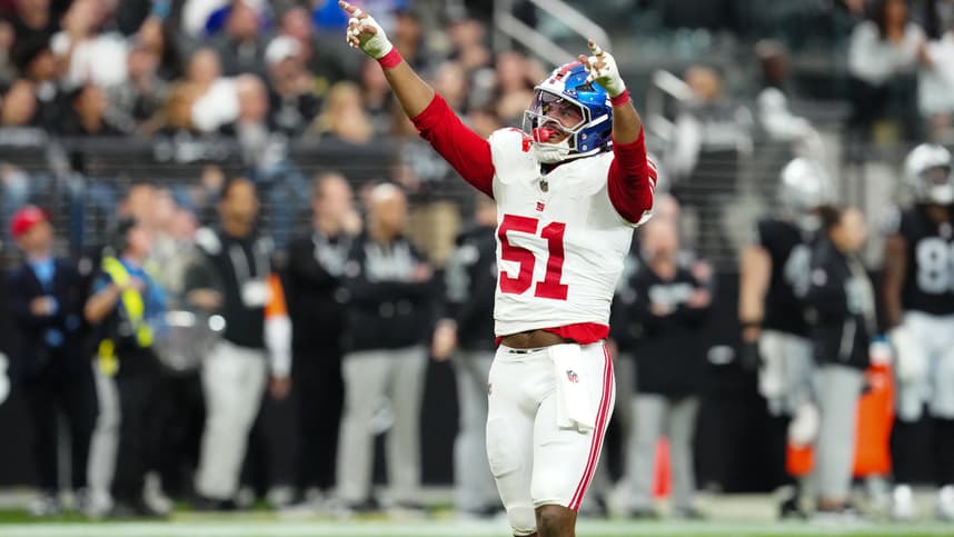 Abdul Carter celebrating during a Giants game