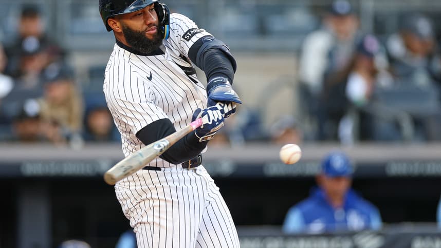Amed Rosario batting for the Yankees against the Royals