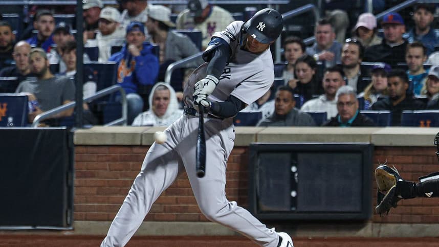 Spencer Jones playing right field for the Yankees