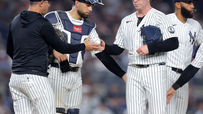 Ryan Weathers pitches for the Yankees against Toronto