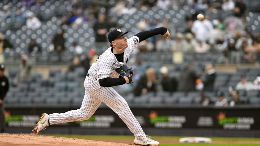 Ryan Weathers pitches for the Yankees at Yankee Stadium