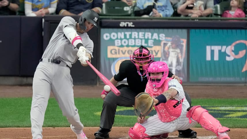 Spencer Jones playing outfield for the Yankees