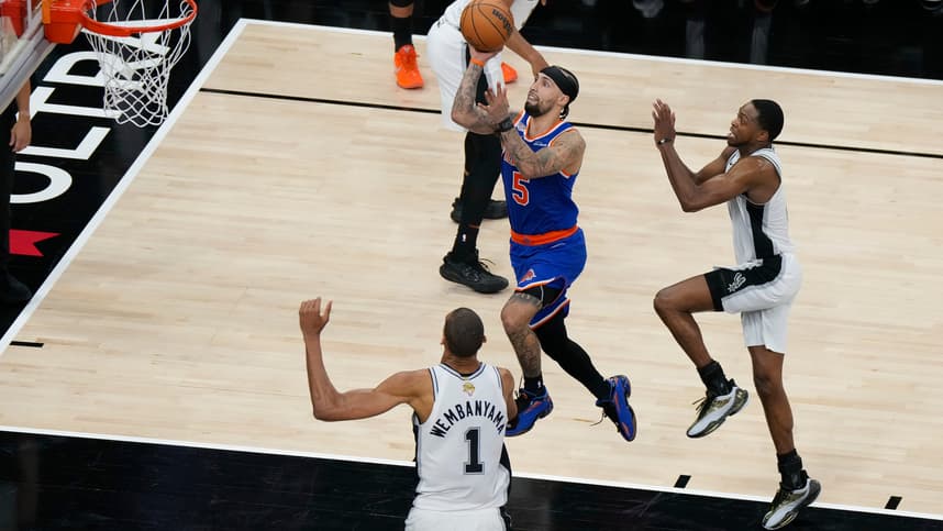 Jose Alvarado playing guard for the Knicks