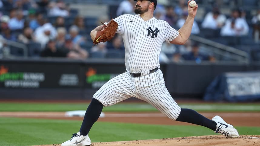 Carlos Rodon pitching for the Yankees