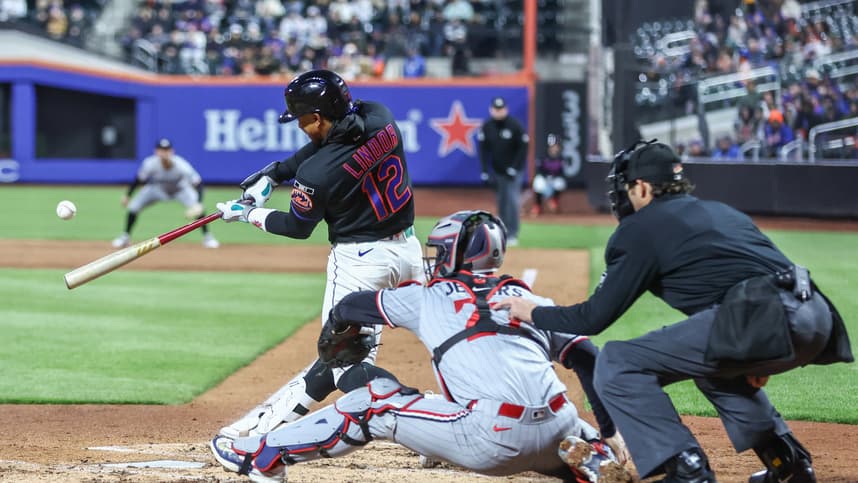 Francisco Lindor hits a home run for the Mets during a 2026 game at Citi Field