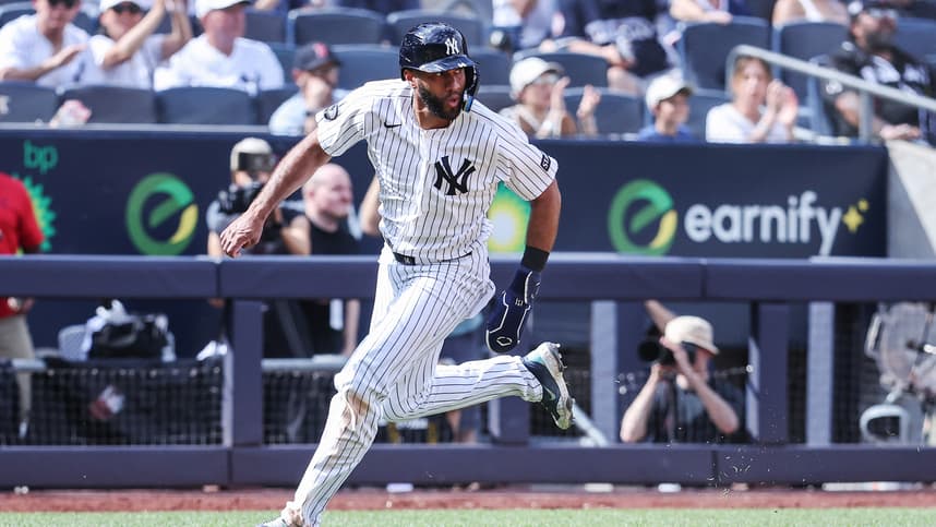 Amed Rosario hitting for the Yankees during a game