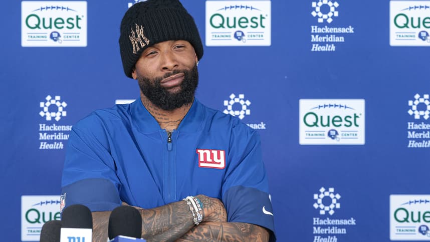 Odell Beckham Jr. speaks with media after Giants OTAs