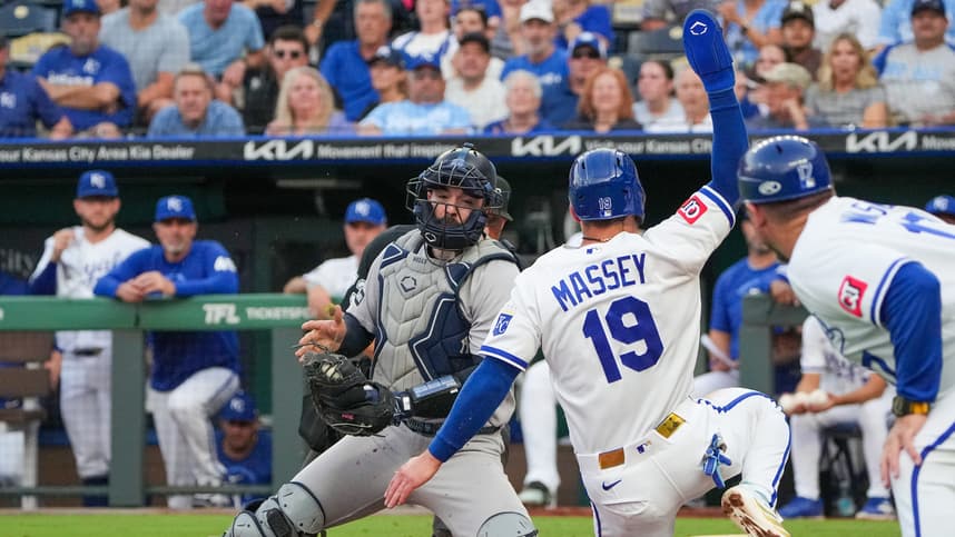 Austin Wells catching for the Yankees during a game