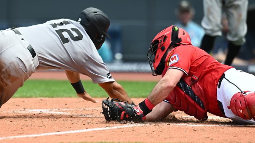 Trent Grisham running the bases for the Yankees