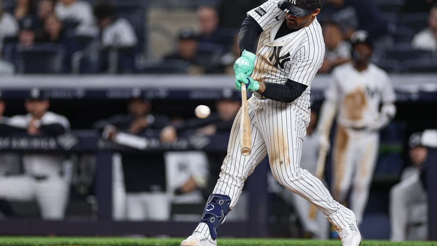 Jasson Dominguez hits an RBI single for the Yankees against the Orioles