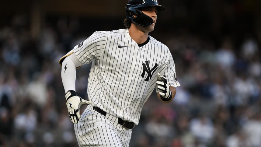 Spencer Jones hitting a home run for the Yankees