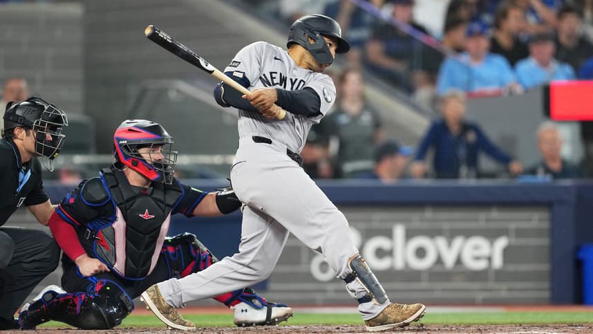 Trent Grisham taking an at-bat for the Yankees