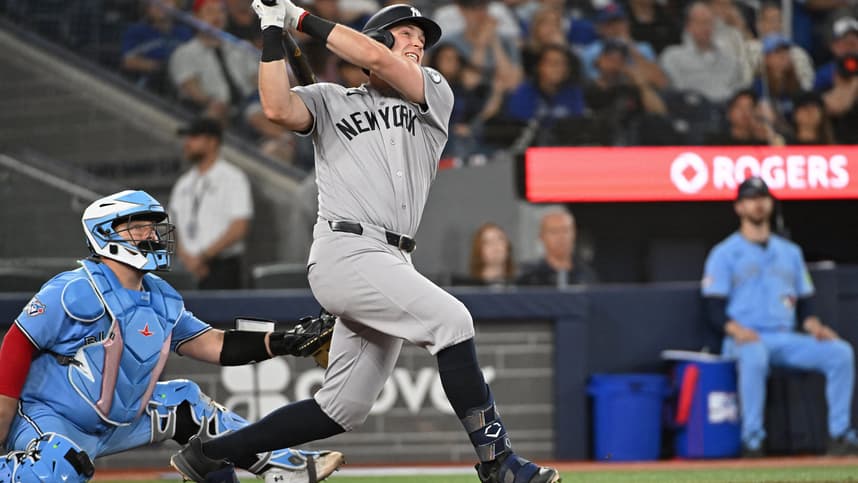 Ben Rice hits a ninth inning home run for the Yankees against Toronto