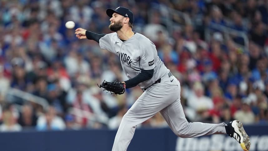 Jake Bird pitching for the Yankees in Toronto