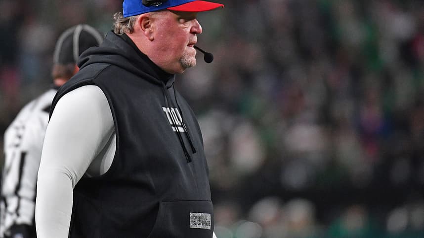New York Giants defensive coordinator Don  Wink  Martindale against the Philadelphia Eagles at Lincoln Financial Field