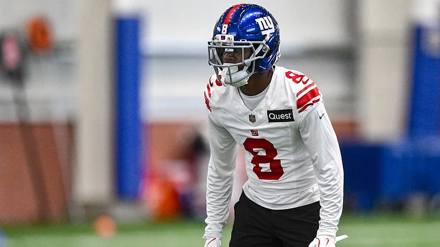 Jevon Holland during a Giants OTA practice