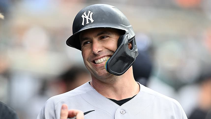 Paul Goldschmidt celebrating during a Yankees game