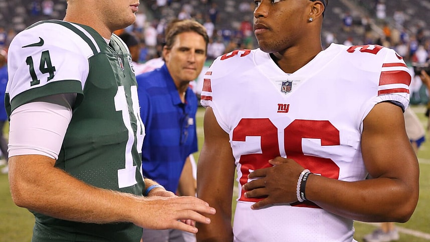 new york giants, sam darnold, saquon barkley