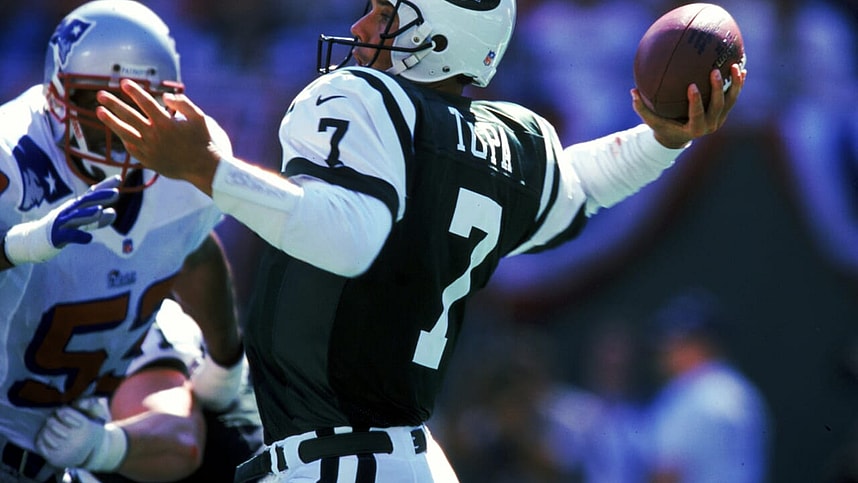 tom tupa throwing a pass in a recent game against the patriots