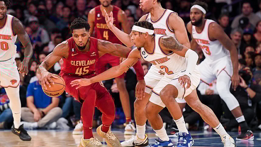 Donovan Mitchell, Miles McBride, Quentin Grimes, New York Knicks