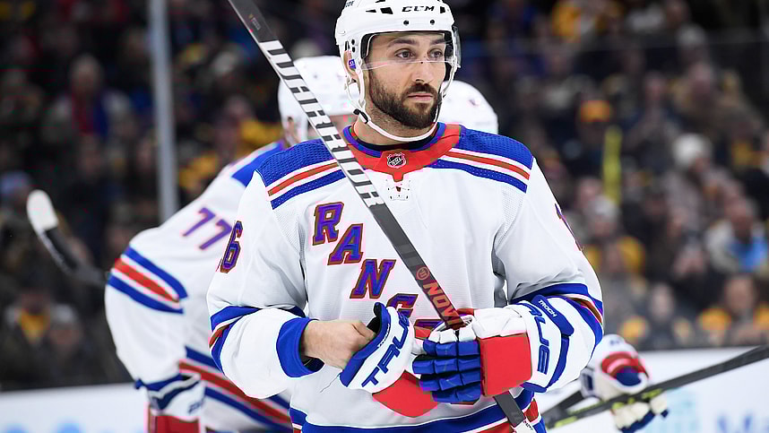 New York Rangers center Vincent Trocheck (16) during the first period against the Boston Bruins at TD Garden