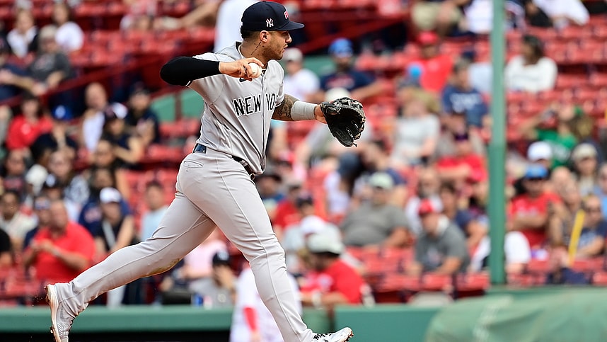 mlb: game one-new york yankees at boston red sox, gleyber torres