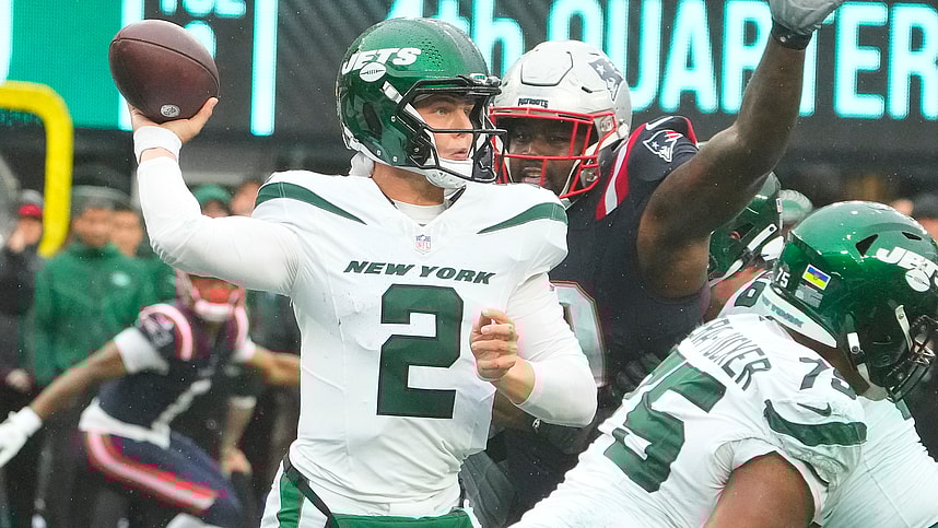 nfl: new england patriots at new york jets, zach wilson