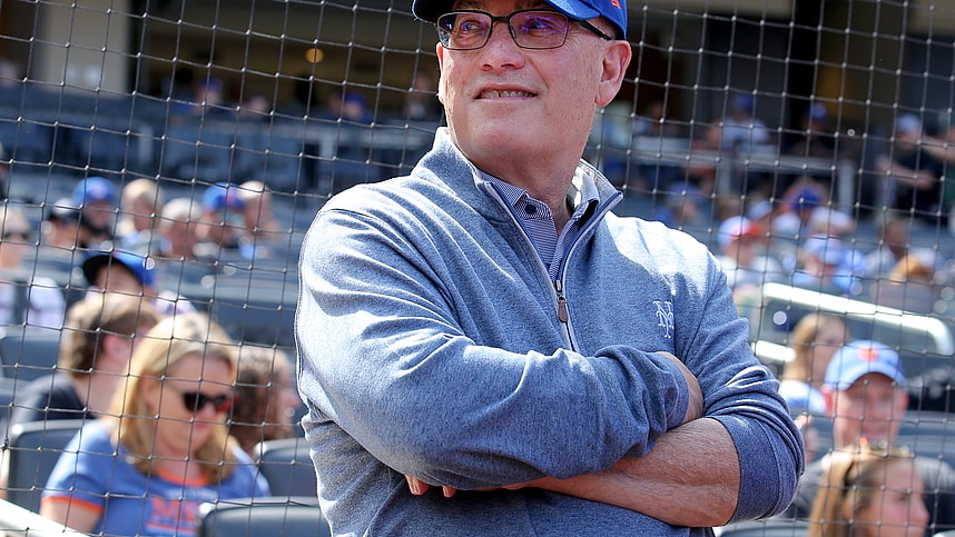 New York Mets owner Steve Cohen on the field before a game against the Cincinnati Reds at Citi Field