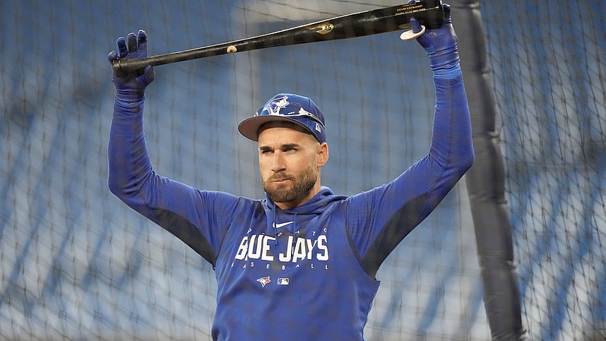 Toronto Blue Jays center fielder Kevin Kiermaier (39) stretches during batting practice before a game against the New York Yankees at Rogers Centre