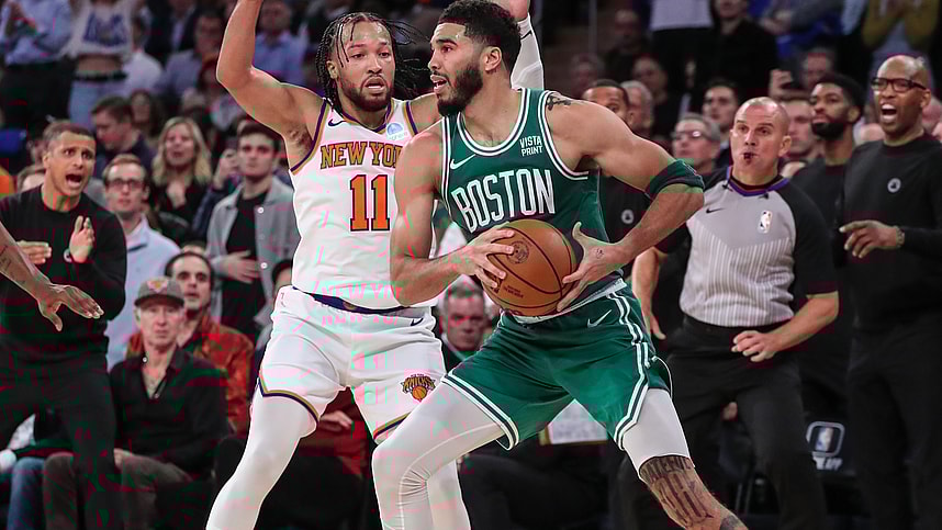 nba: boston celtics at new york knicks, jalen brunson
