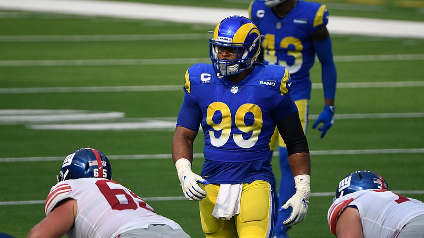 Los Angeles Rams defensive end Aaron Donald (99) during the second half against the New York Giants at SoFi Stadium