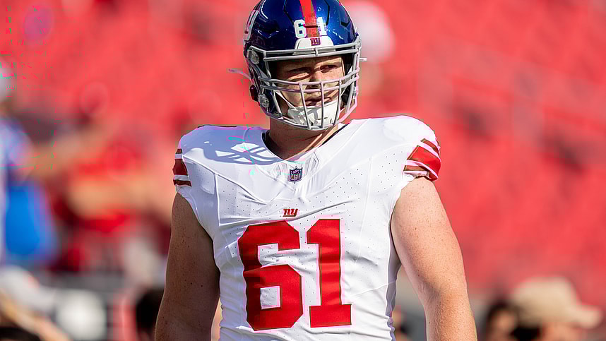 New York Giants center John Michael Schmitz Jr. (61) before the game against the San Francisco 49ers at Levi's Stadium