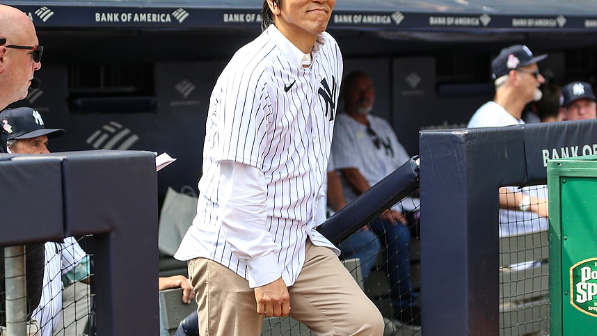 mlb: milwaukee brewers at new york yankees, hideki matsui