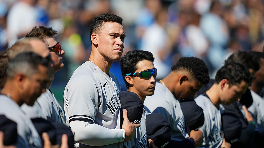 mlb: new york yankees at kansas city royals, aaron judge