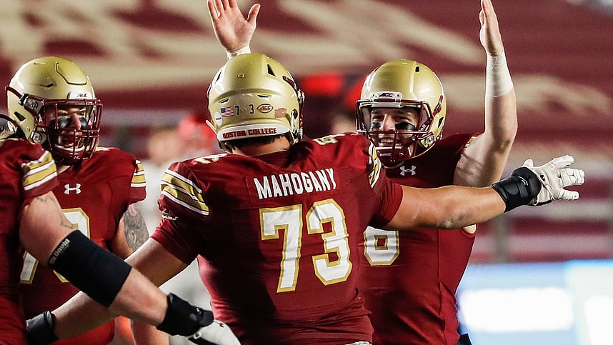 Boston College offensive lineman Christian Mahogany (New York Giants draft prospect)