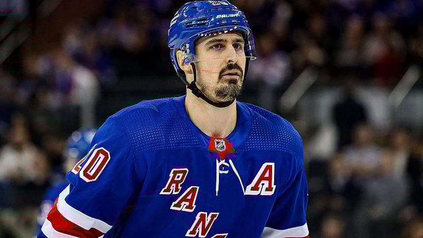 New York Rangers left wing Chris Kreider (20) during the first period against the Carolina Hurricanes at Madison Square Garden