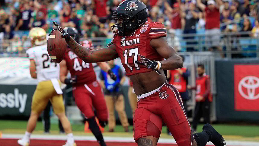 South Carolina Gamecocks wide receiver Xavier Legette (17) (New York Giants prospect)
