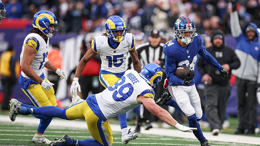 nfl: los angeles rams at new york giants, dane belton