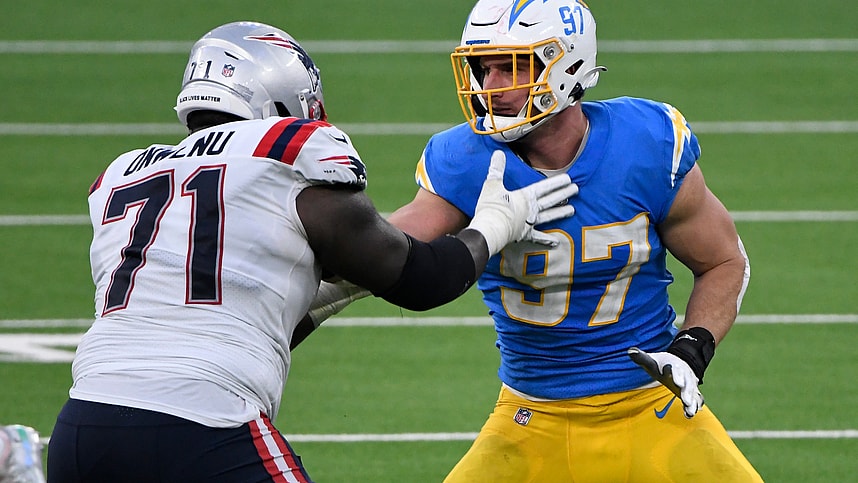 nfl: new england patriots at los angeles chargers, mike onwenu, new york giants