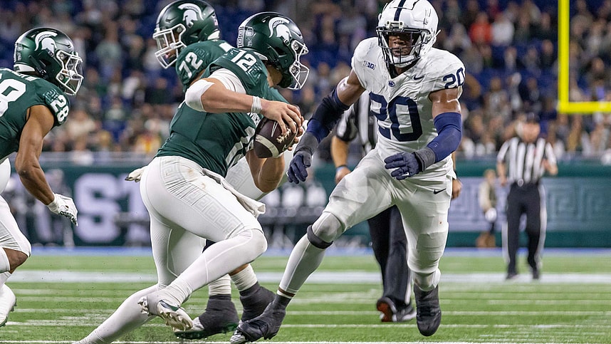 ncaa football: penn state at michigan state, adisa isaac, new york giants