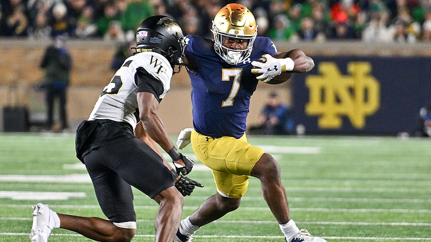 ncaa football: wake forest at notre dame, audric estime, new york giants