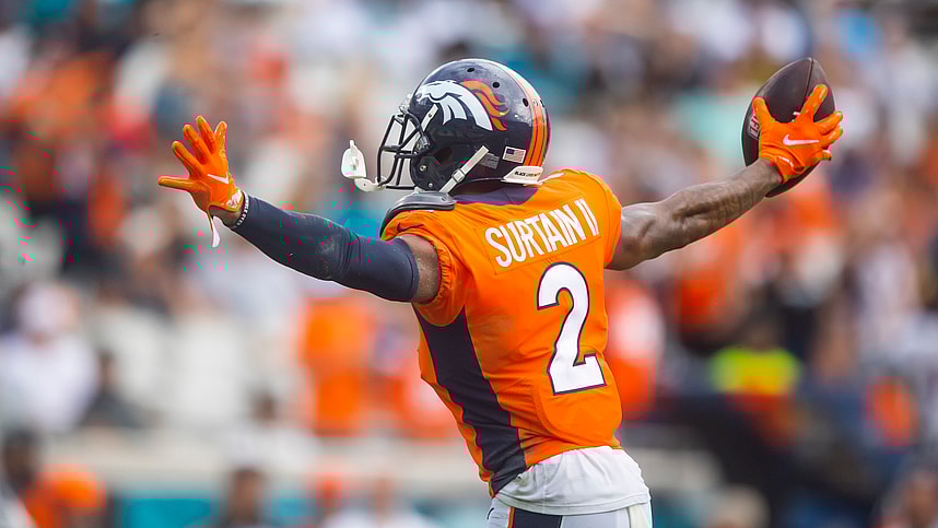 Denver Broncos cornerback Pat Surtain II (New York Giants trade target)