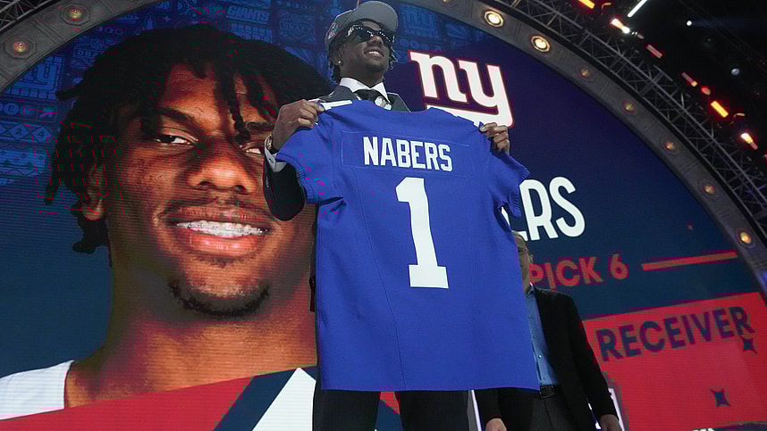 Tigers wide receiver Malik Nabers poses after being selected by the New York Giants as the No. 6 pick in the first round of the 2024 NFL Draft at Campus Martius Park and Hart Plaza. Mandatory Credit: Kirby Lee-USA TODAY Sports
