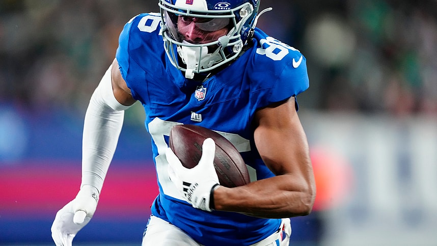 New York Giants wide receiver Darius Slayton (86) gets ready to score a touchdown during a 24-point Giants first half, Sunday, January 7, 2024